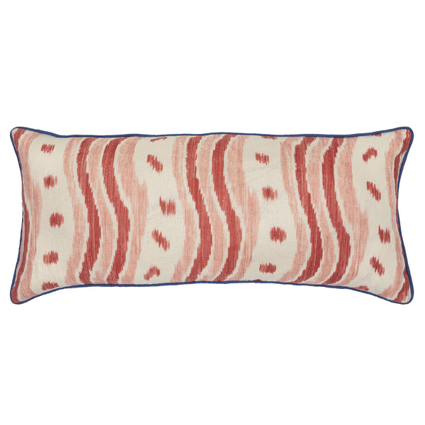 Ikat Stripe Coral XL Oblong Cushion