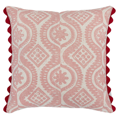 damask square cushion pink