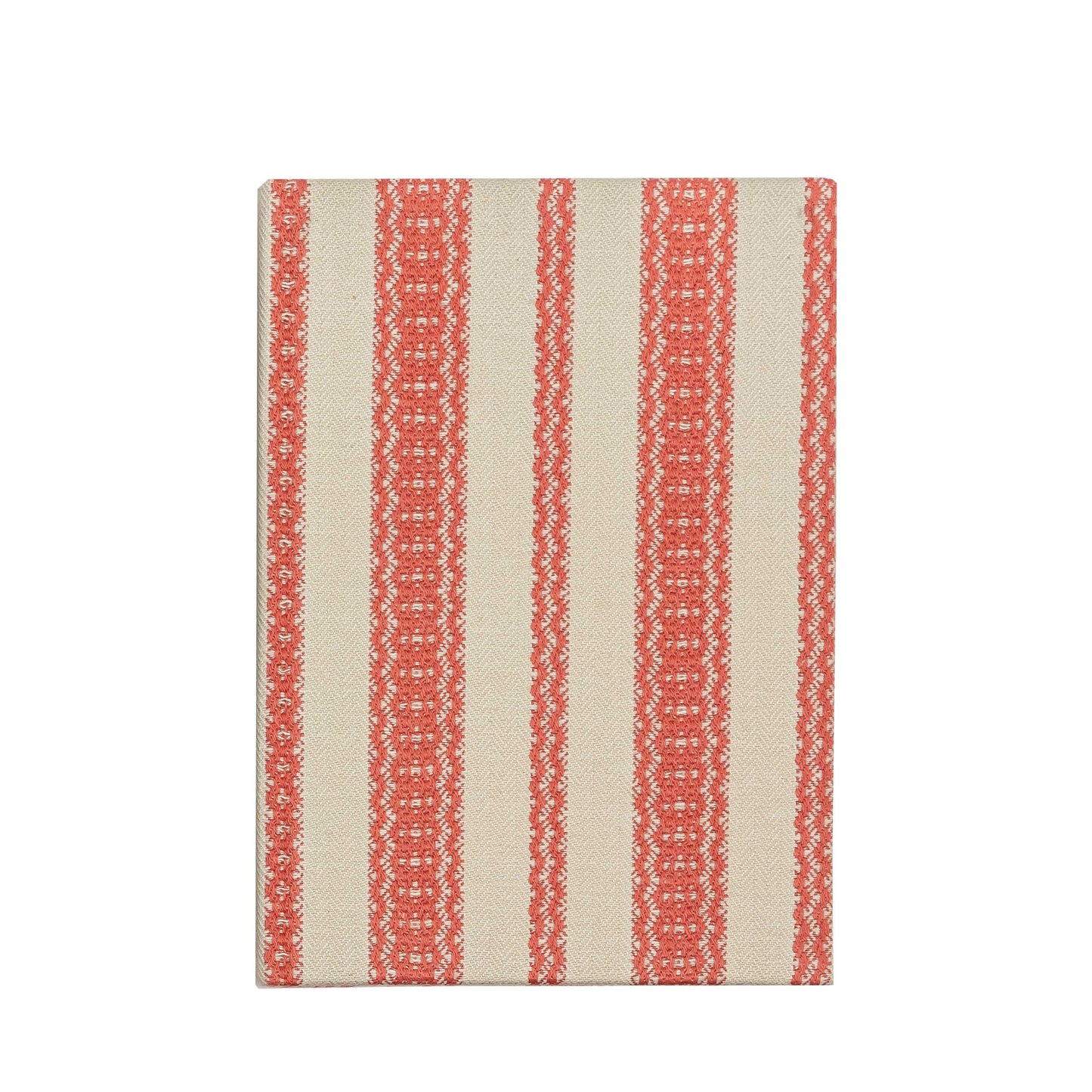 wicklewood fabric bound notebook coral stripes