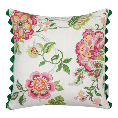 Somerset Pink Green Square Cushion
