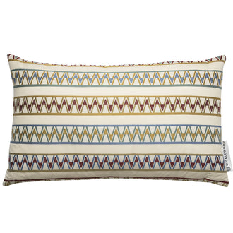 Zigzag stripe geometric cushion yellow blue red Wicklewood