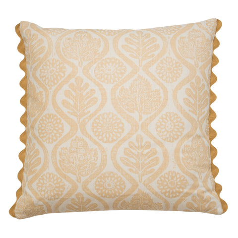 Oakleaves Yellow Square Cushion