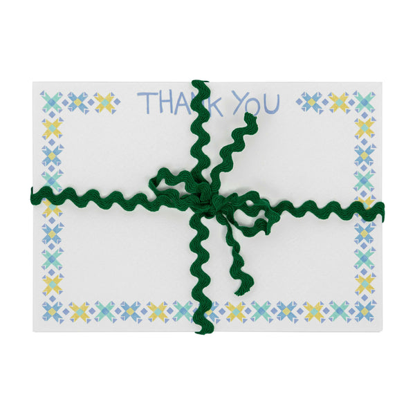 Pack of 10 Thank You Cards Blue Aqua