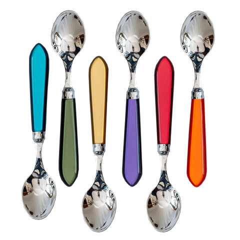 Set of 6 Teaspoons Multicoloured
