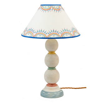 Small Handpainted Abacus Bobbin Lamp Base Multi