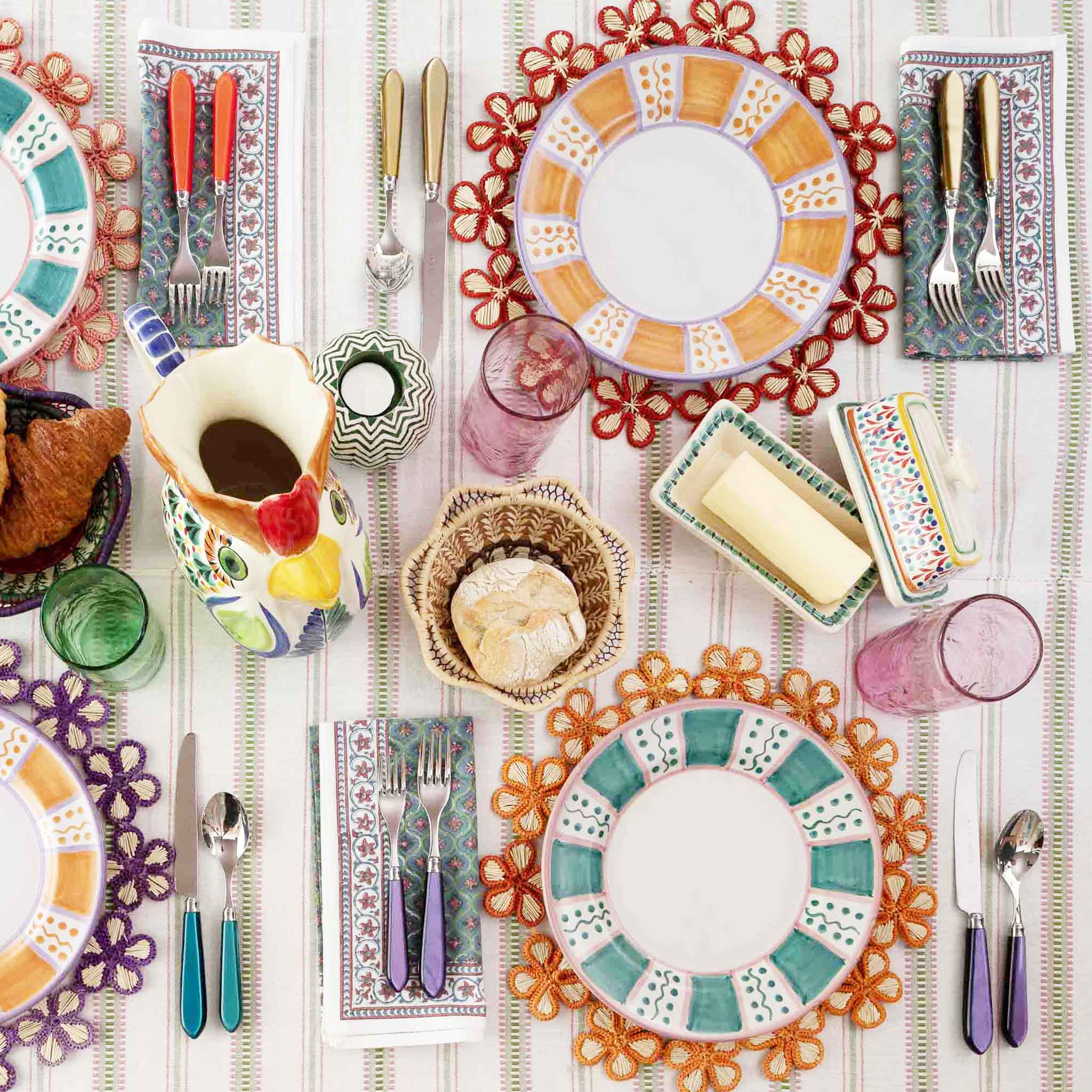 Set of 6 Sunbeam Dinner Plates | Multicoloured | Italian ceramics ...