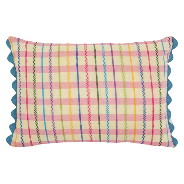 Ginny Gingham Pink Oblong Cushion