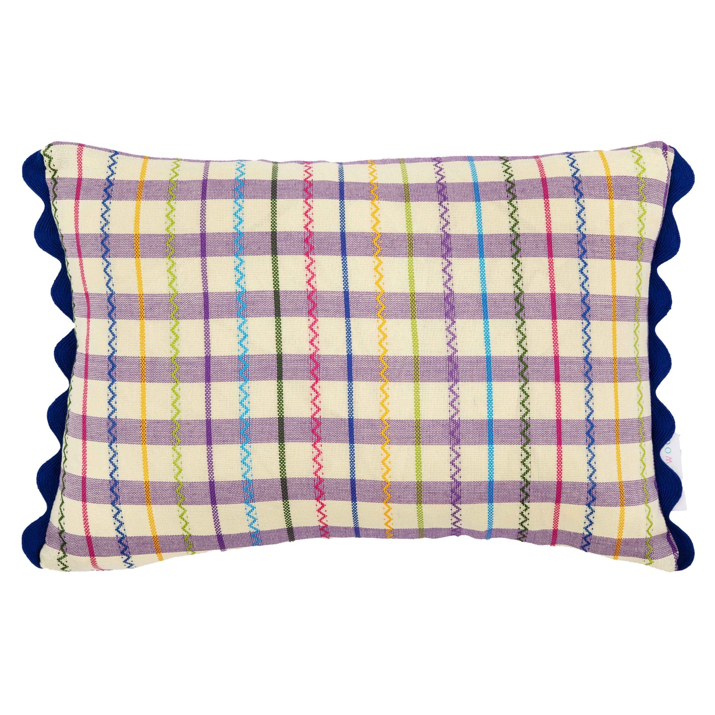 Ginny Gingham Lilac Oblong Cushion