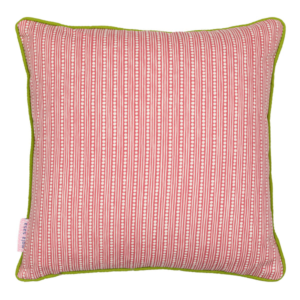 Pink and green appliqué geometric cushion Wicklewood Mola Sasa