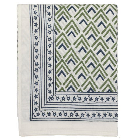 Triangle Star Tablecloth Green Blue