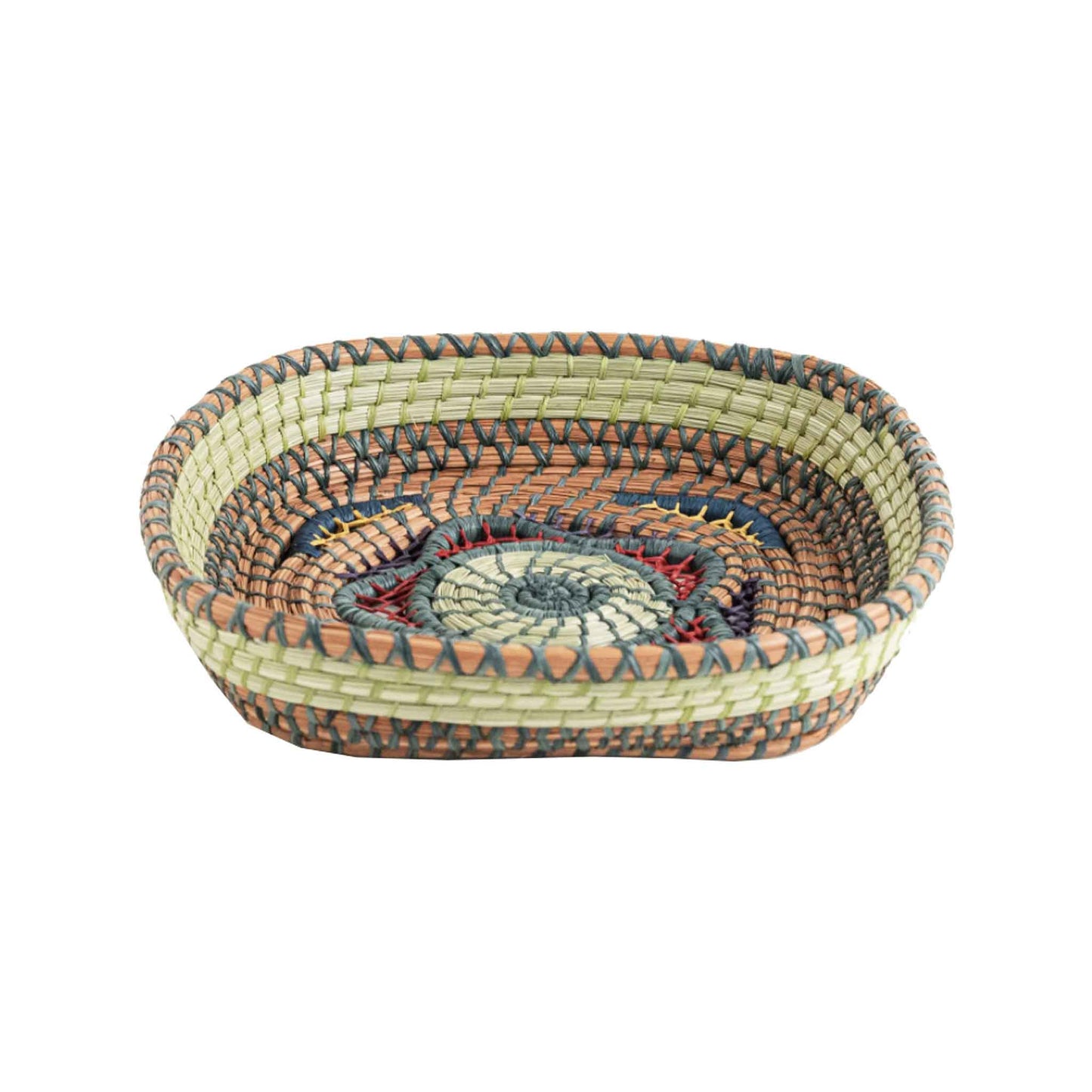 pine needle guatemalan basket natural green