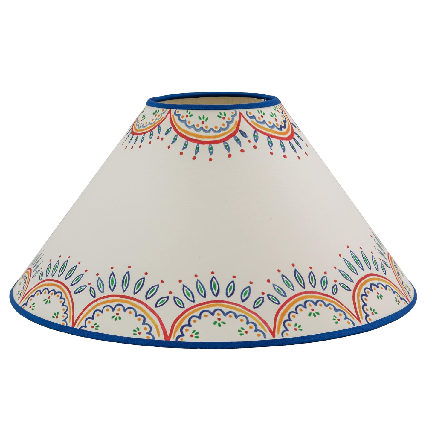 Tess Newall & Alfred Newall collaboration with Wicklewood - hand painted lampshades and handmade wooden bobbin lamps