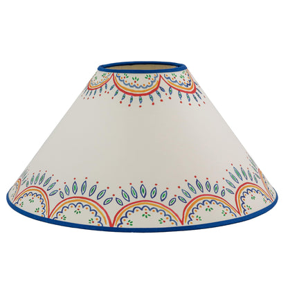 Tess Newall & Alfred Newall collaboration with Wicklewood - hand painted lampshades and handmade wooden bobbin lamps