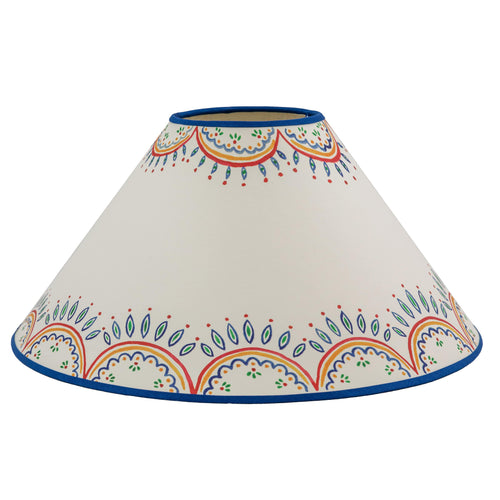 Tess Newall & Alfred Newall collaboration with Wicklewood - hand painted lampshades and handmade wooden bobbin lamps