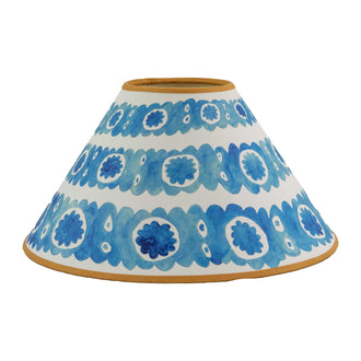 Small Osborne Blue Lampshade with Gold Trim