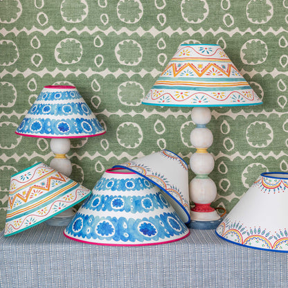 Large Tamahu Blue Orange Lampshade