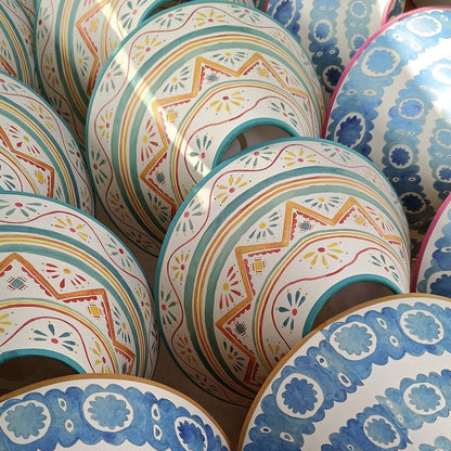 Large Tamahu Blue Orange Lampshade