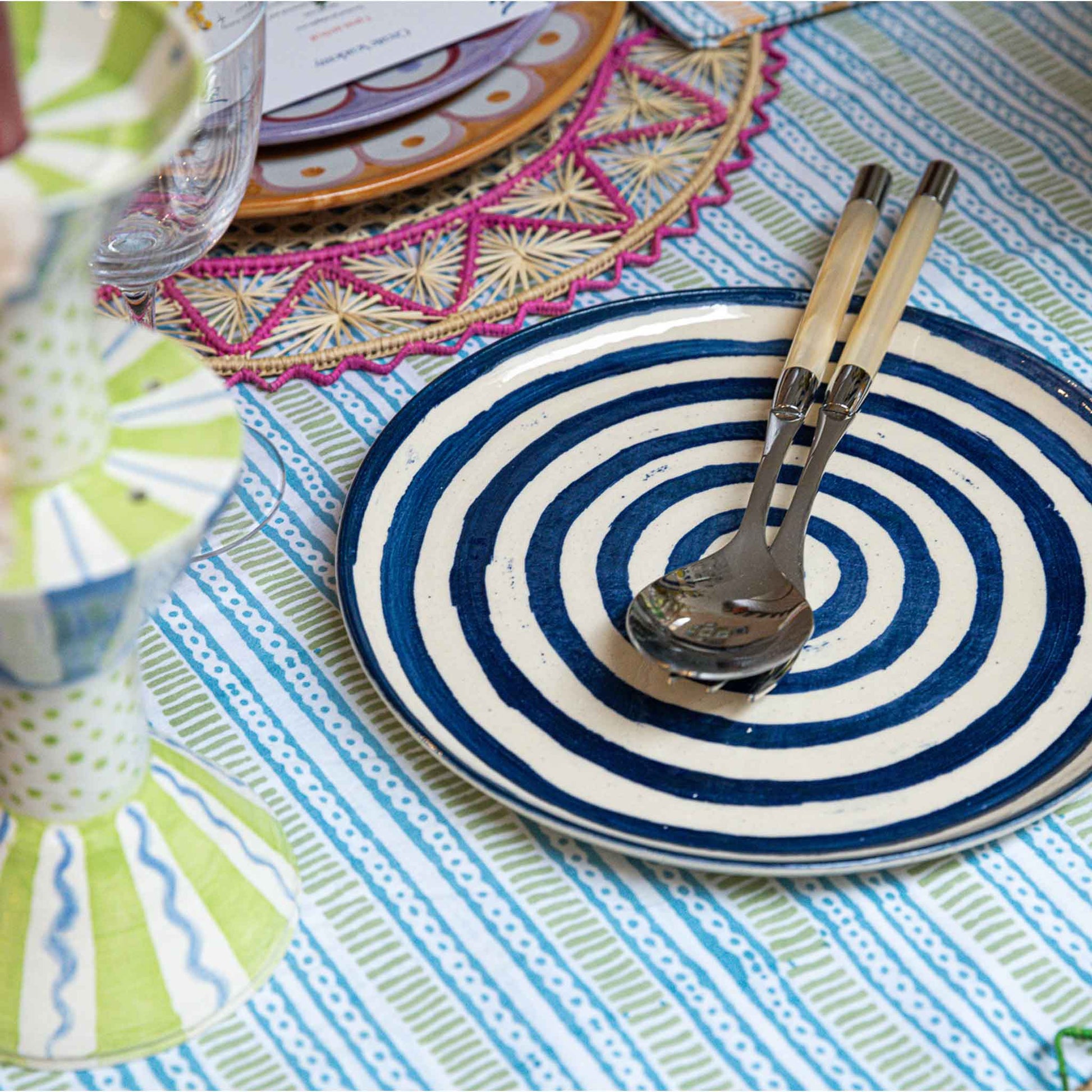 South African Ripple Indigo Dinner Plate 