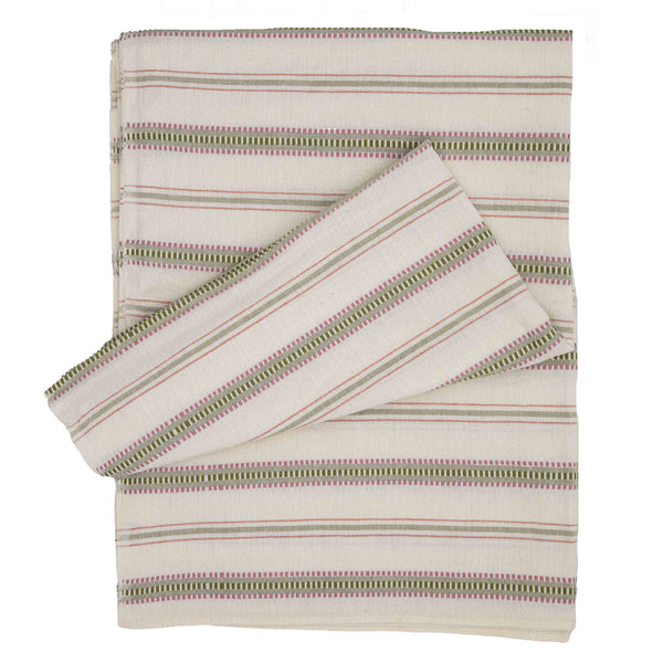 mexican handwoven tablecloth green pink