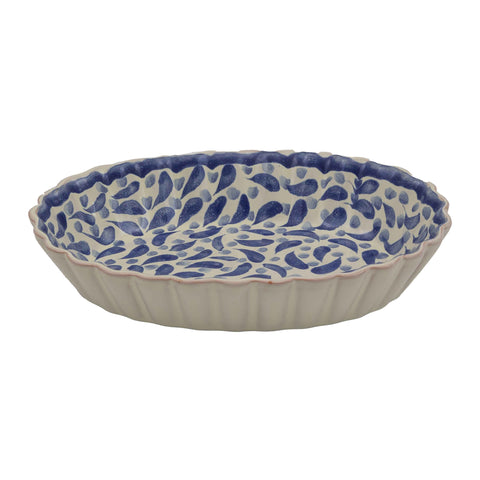 Scallop Oval Dish II Blue White