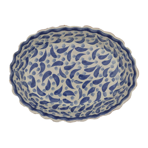 Scallop Oval Dish II Blue White