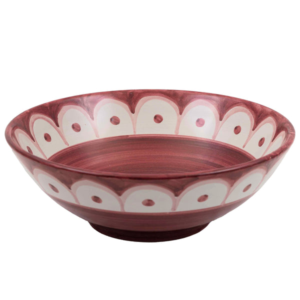 Scallop Serving Bowl Red Pink Wicklewood