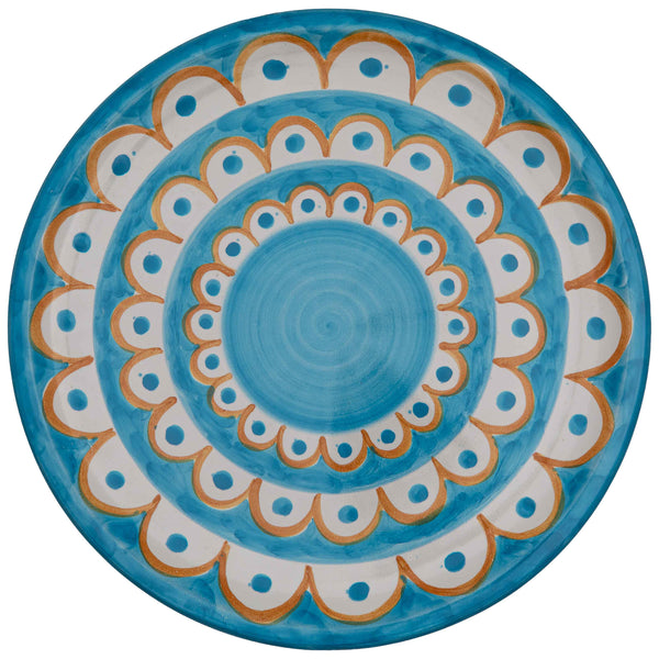 Scallop Round Platter Turquoise Wicklewood