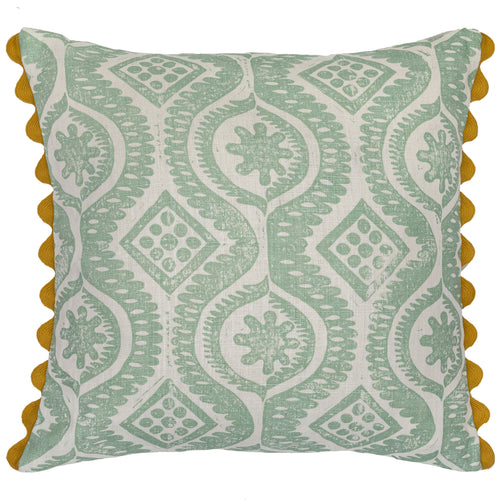 Damask Aqua Square Cushion