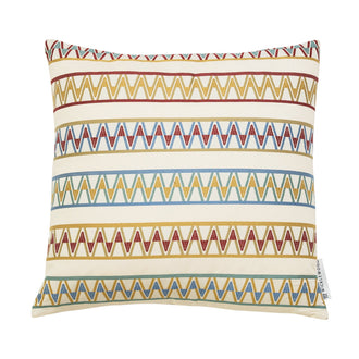 Zigzag striped multi square reversible cushion Burgundy blue