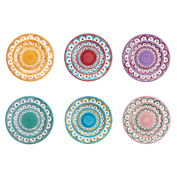 scallop multicoloured handpainted plates wicklewood