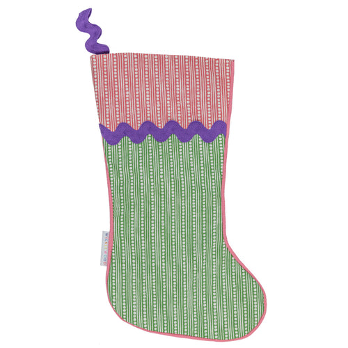 Wicklewood Christmas Stocking Pink Green