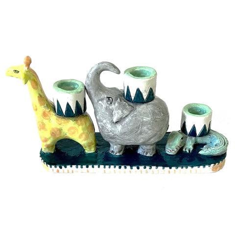 The Elephant, Giraffe and Crocodile Candleholder
