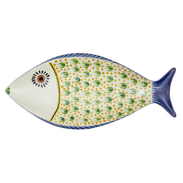 Large Fish Platter Green Yellow