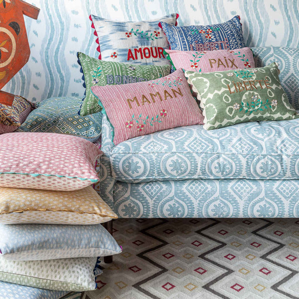 Toujours Wicklewood Blue Oblong Cushion