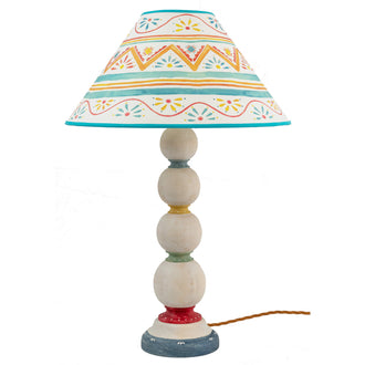 Large Handpainted Bobbin Lamp Base Multi