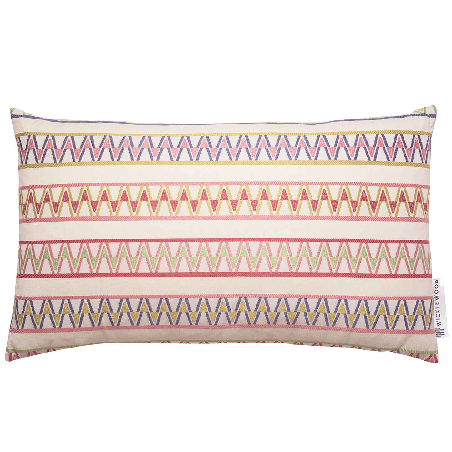 Palopo Pink Multi Oversized Oblong Cushion - Blue Back