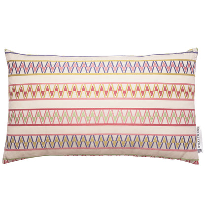 Palopo Pink Multi Oversized Oblong Cushion - Blue Back
