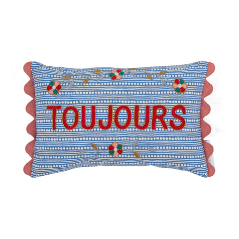 Toujours Wicklewood Blue Oblong Cushion