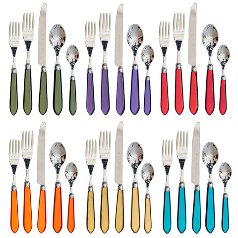 24 Piece Cutlery Set Multicoloured