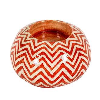 Zig Zag handmade Red Tealight Holder