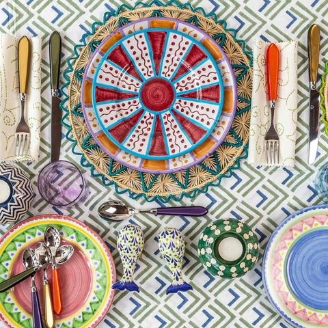 Triangle Star Tablecloth Green Blue