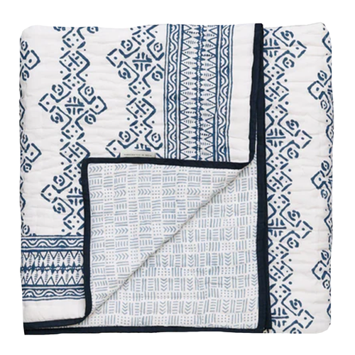 King/Double Mali Kahala Quilt Indigo