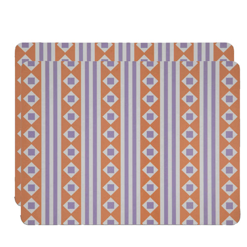 Set of 2  Diamond Placemats Orange Purple