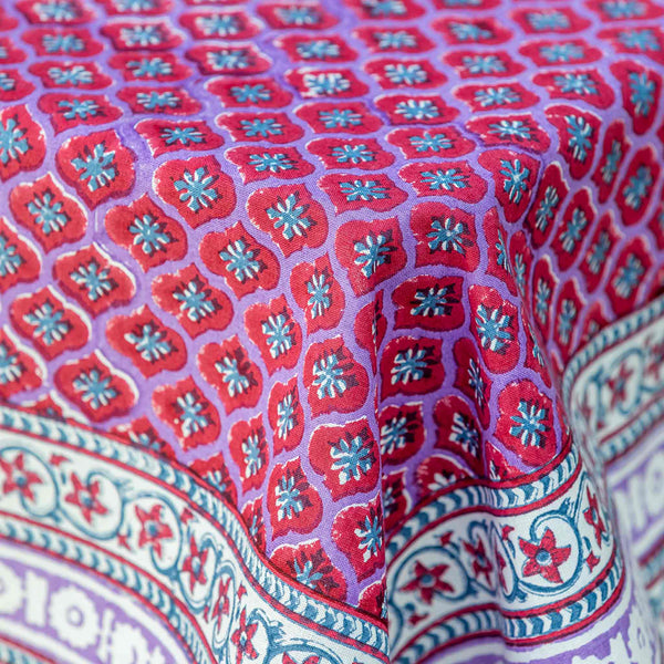 plumeria tablecloth purple pink