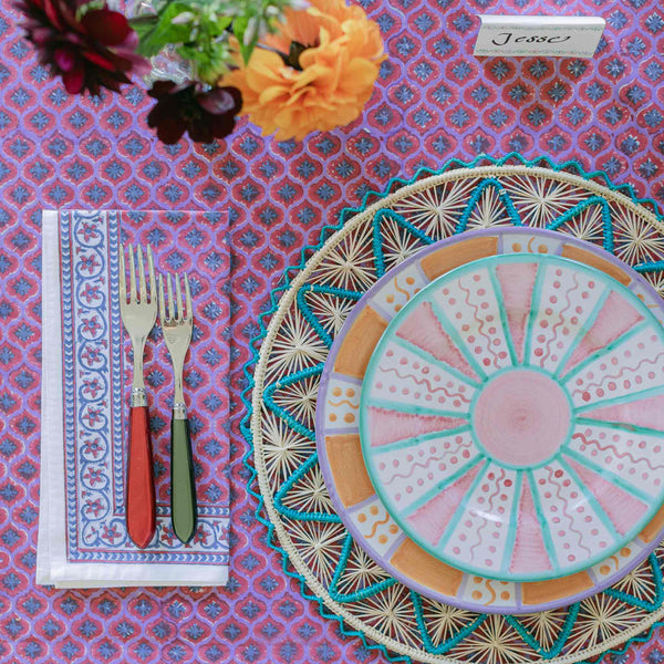 Plumeria Tablecloth Pink Purple