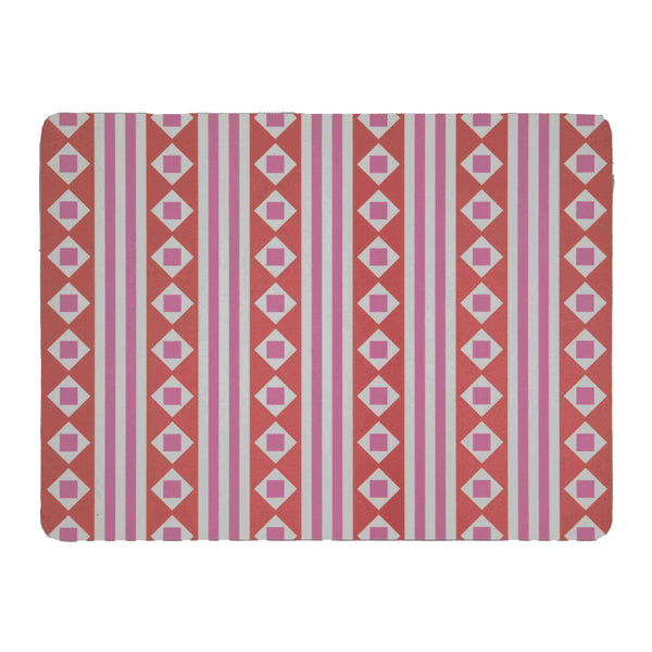 Set of 2 Diamond Placemats Red Pink