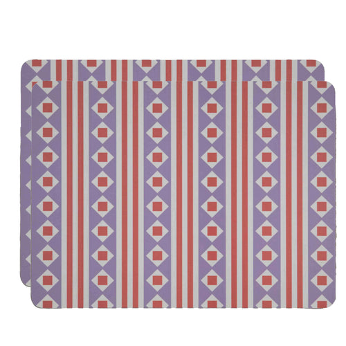 Set of 2 Diamond Placemats Purple Red