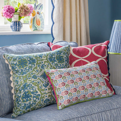 Sabbara Hearts Blue Green Pink Oblong