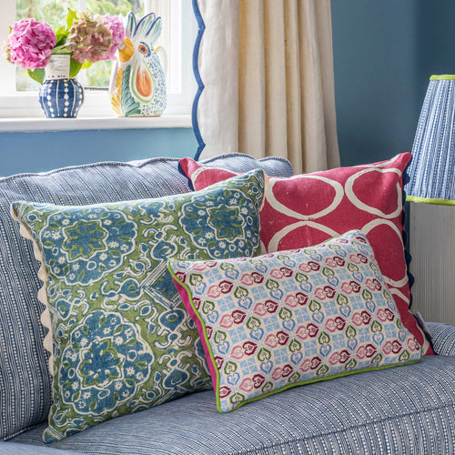 Sabbara Hearts Blue Green Pink Oblong