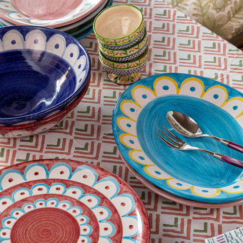 Scallop Serving Bowl Red